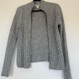 L.L. Bean Grey Cotton Cardigan